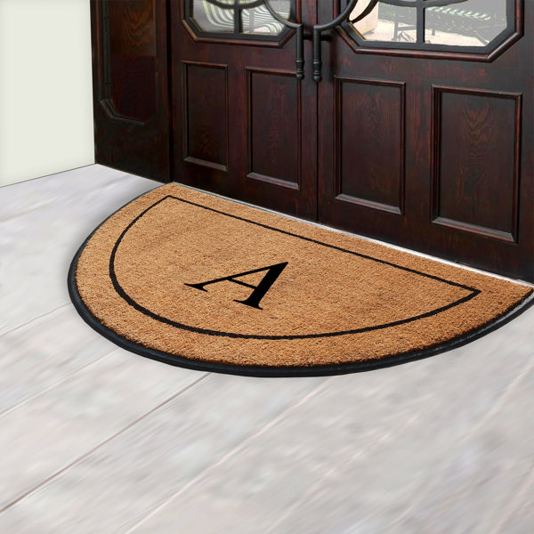A1 Home Collections LLC A1HC Natural Coir & Rubber Hand Flocked Large